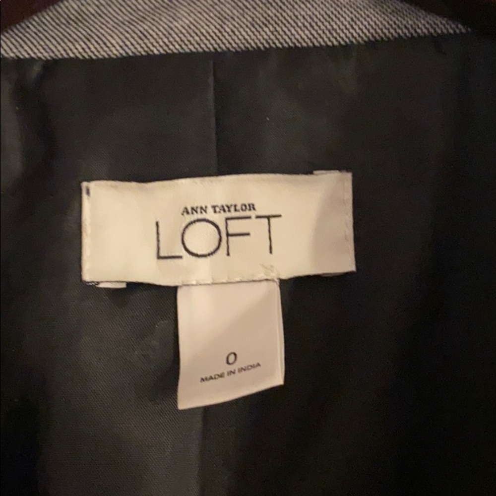 Loft Blazer Gray Exposed Stitches Peplum Blazer - Picture 3 of 4
